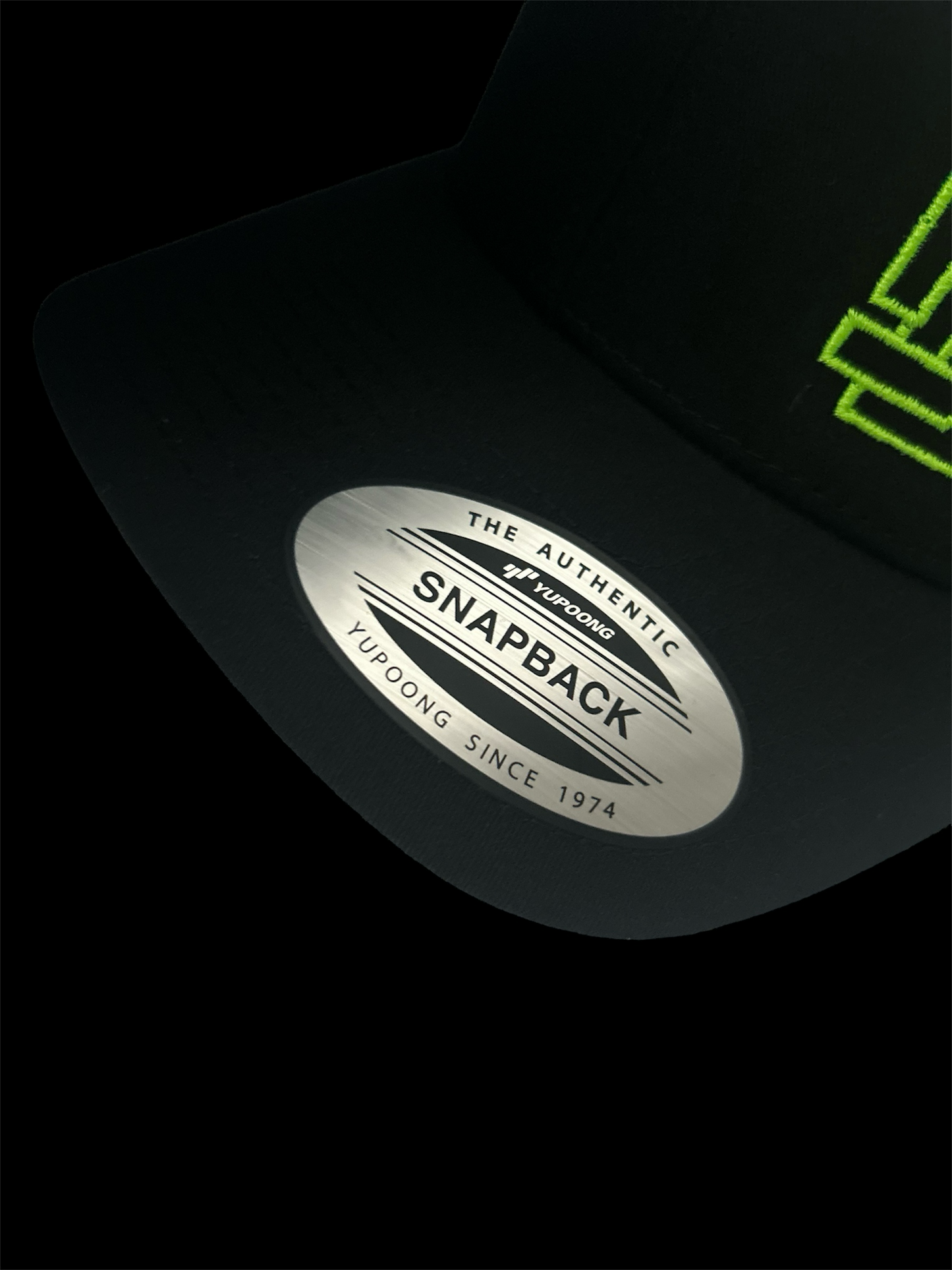 BASICS Cap - Black (lime green stitch)
