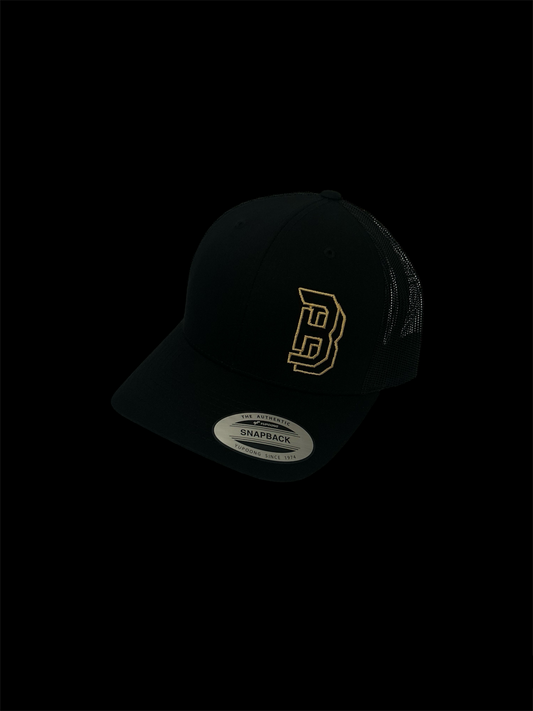 BASICS Cap - Black (light gold stitch)