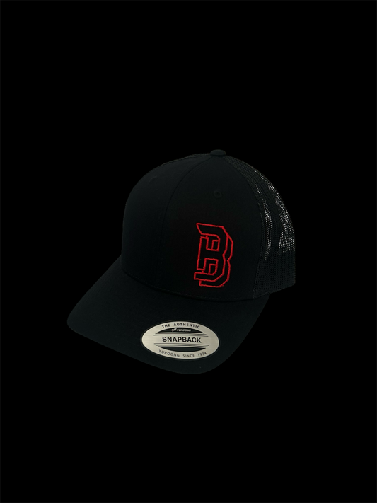 BASICS Cap - Black (red stitch)